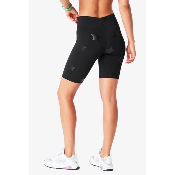 Terez Black Tonal Star Foil UpLift Bike Shorts, XS - Picture 5 of 6